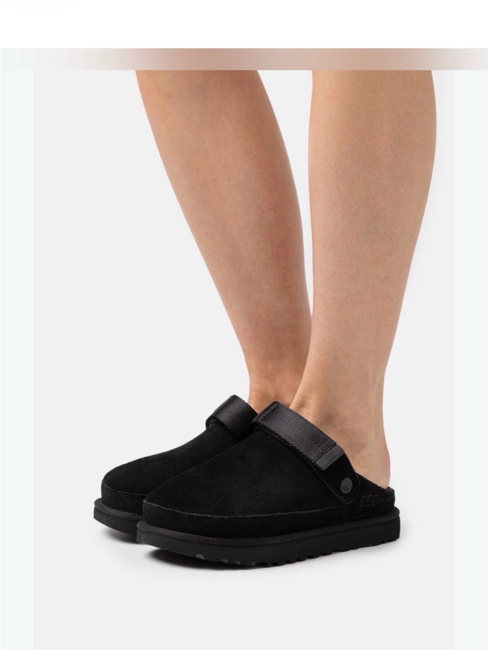 🆕 UGG women Black Clog Slip-On Velvet Goldenstar Slippers with Adjustable